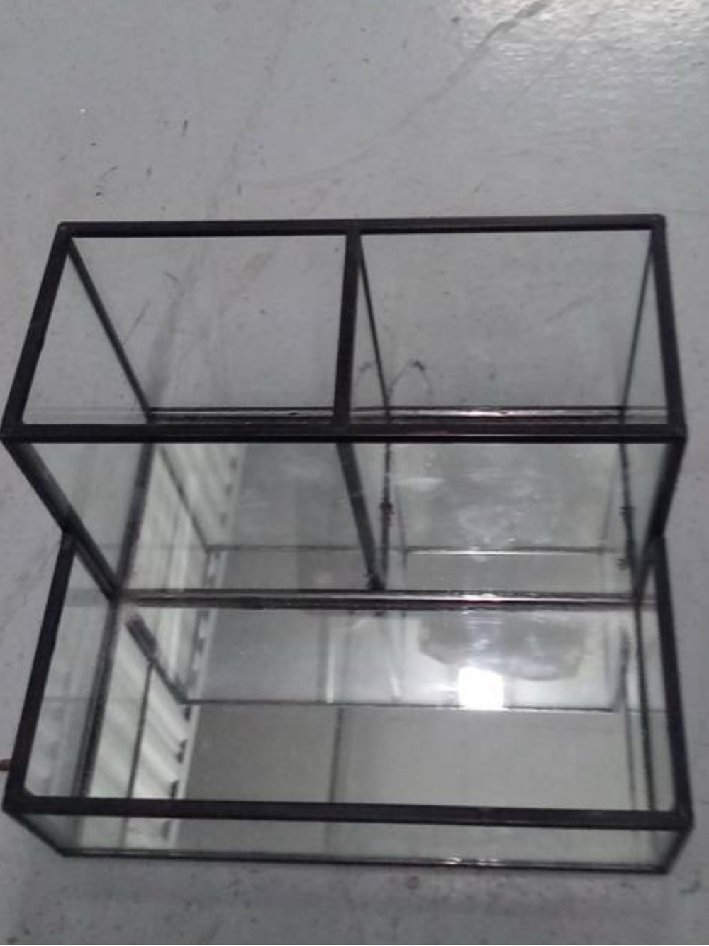 Glass and Mirror Modern Vanity or Desk Organizer